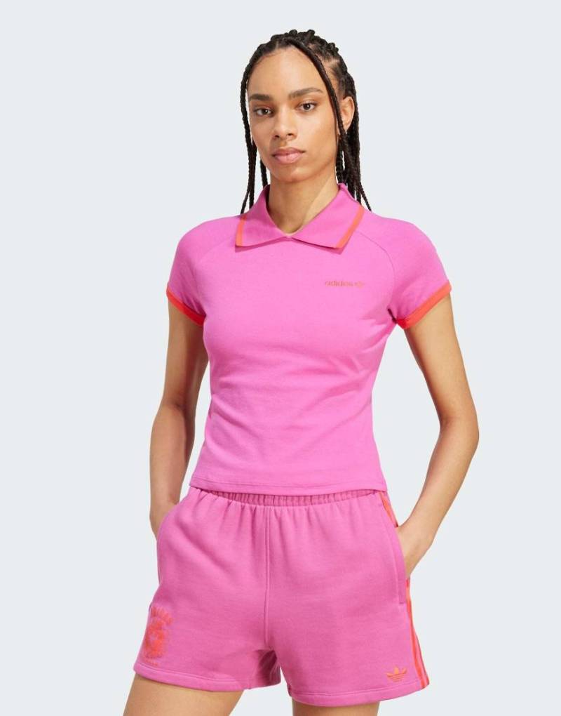 adidas Originals - Polohemd in Lucid Fuchsia-Rosa adidas Originals - Polohemd in Lucid Fuchsia-Rosa von adidas Originals