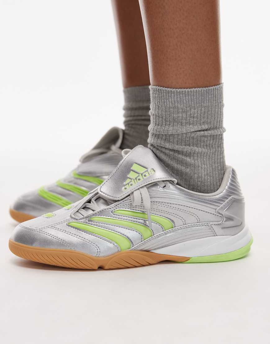 adidas Originals - Predator Sala - Sneaker in Metallic-Silber und Grün von adidas Originals