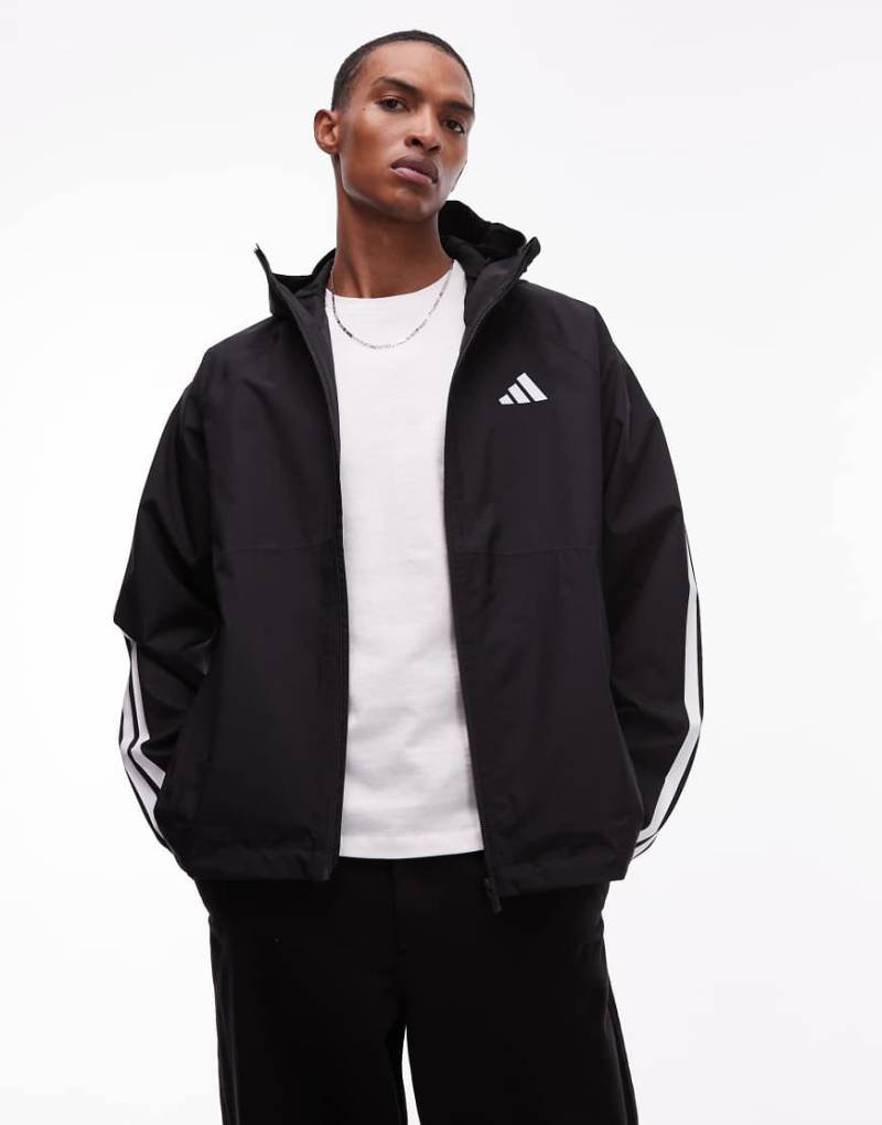 adidas Originals - Regenjacke in Schwarz mit 3 Streifen von adidas Originals