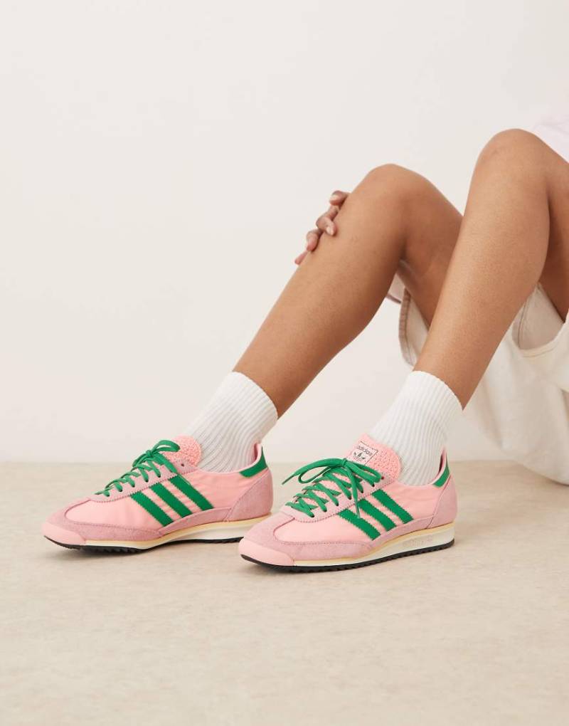 adidas Originals - SL 72 OG - Sneaker in Rosa und Grün von adidas Originals