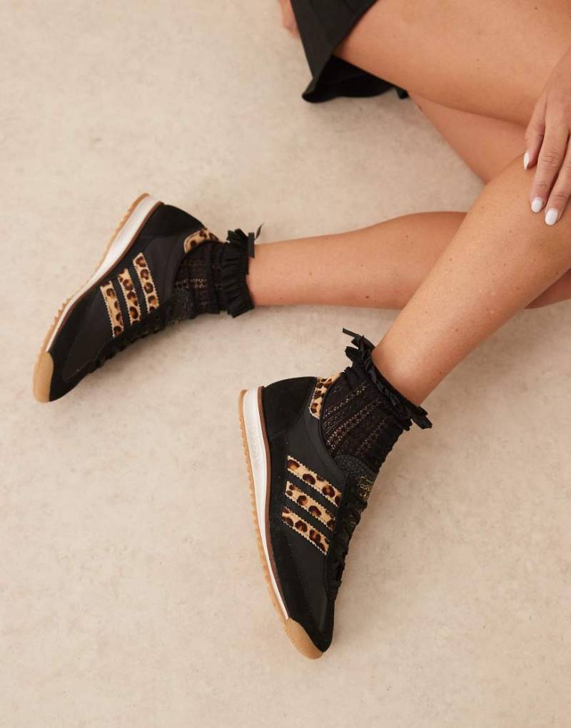 adidas Originals - SL 72 OG - Sneaker in Schwarz und Leopardenmuster von adidas Originals