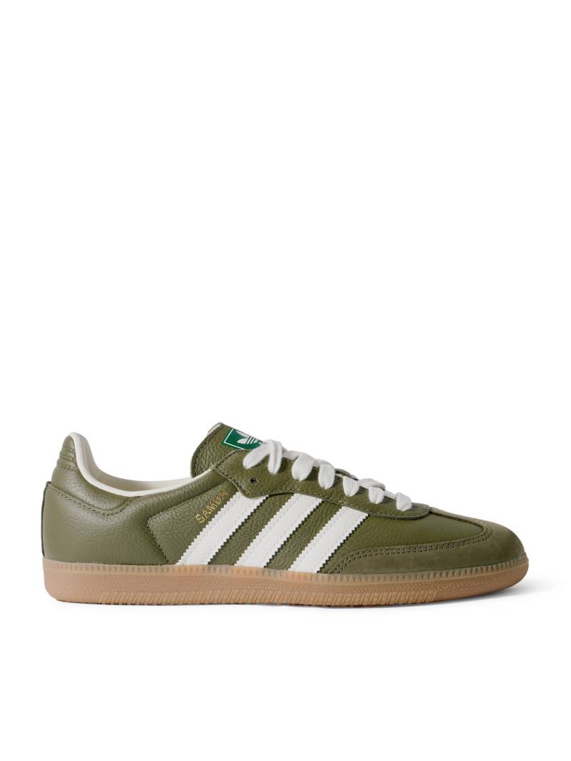 adidas Originals - Samba OG Nubuck-Trimmed Full-Grain Leather Sneakers - Men - Green - UK 9 von adidas Originals