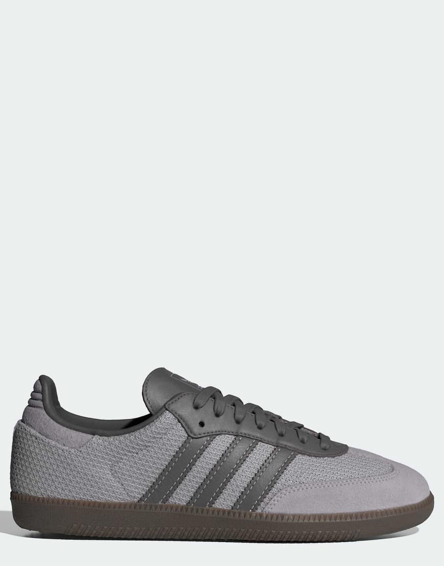 adidas Originals - Samba OG - Schuhe in Glory Grey / Charcoal / Gum-Grau von adidas Originals