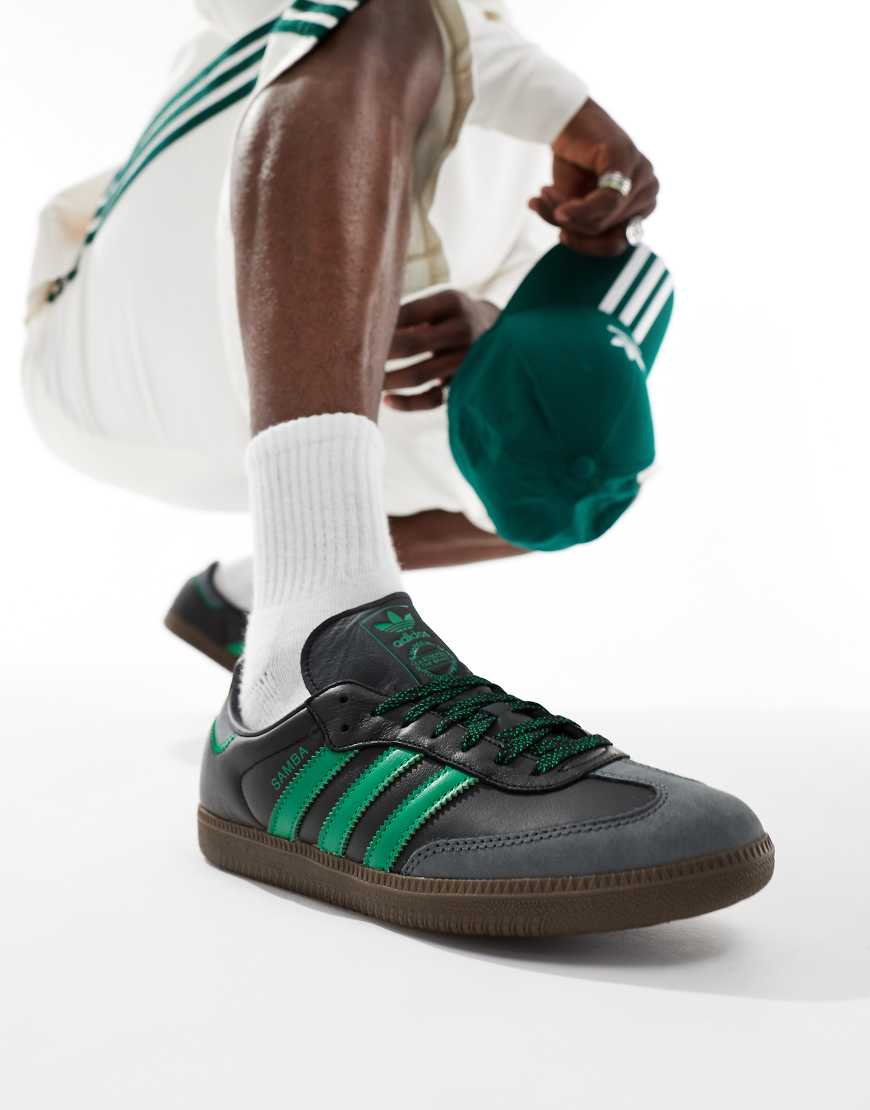 adidas Originals - Samba OG - Sneaker in Schwarz und Grün von adidas Originals