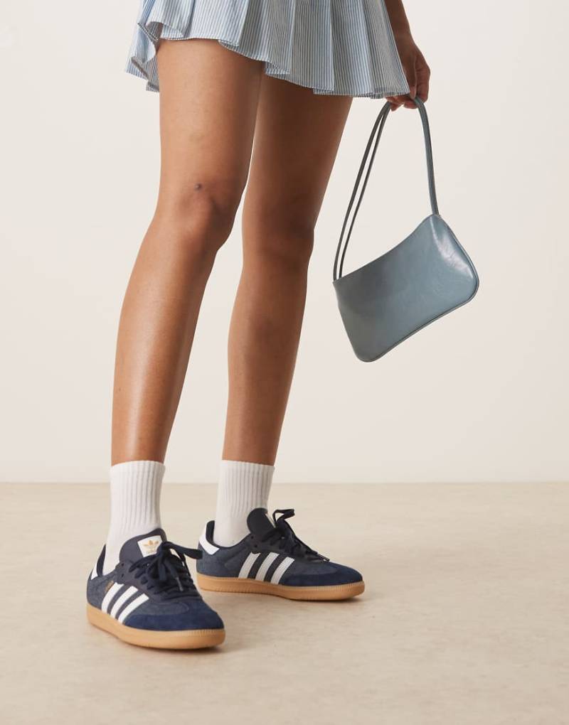 adidas Originals - Samba OG - Sneaker mit Jeansstoff-Obermaterial-Blau von adidas Originals