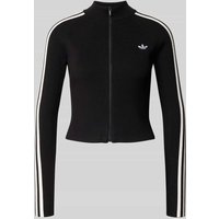 adidas Originals Slim Fit Strickjacke mit Label-Stitching in Black, Größe XS adidas Originals Slim Fit Strickjacke mit Label-Stitching in Black, Größe XS von adidas Originals