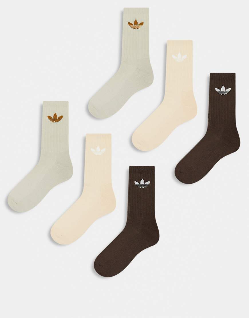 adidas Originals - Socken im 6er-Pack in Braun von adidas Originals