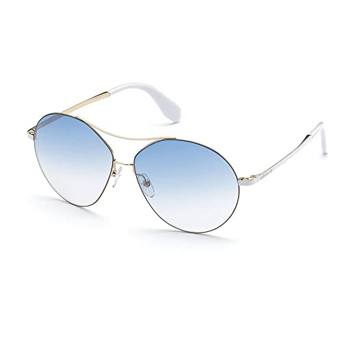 Adidas Originals - Sonnenbrille für Damen OR0001 - Form rund, Farbe gold, Gläsern farbe schattiertes Blau von Adidas Originals