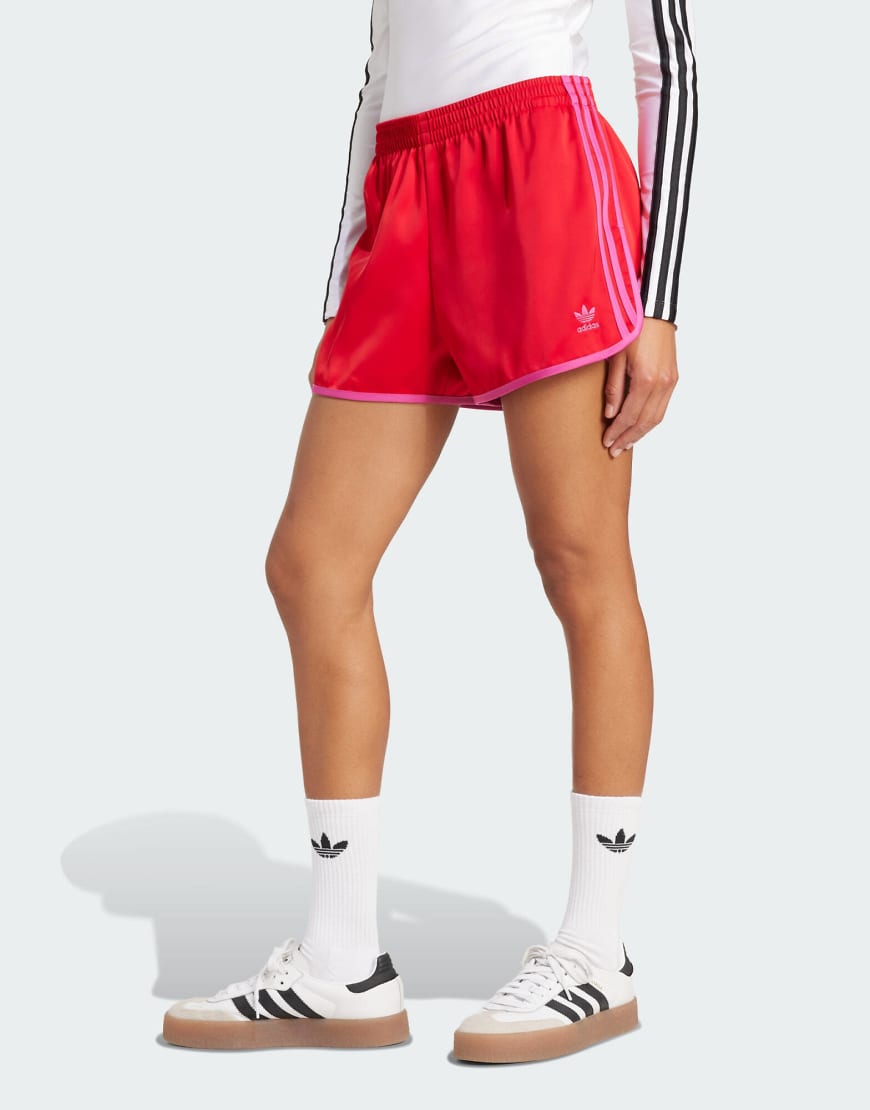 adidas Originals - Sprintershorts in Rot und Rosa mit 3-Streifen von adidas Originals