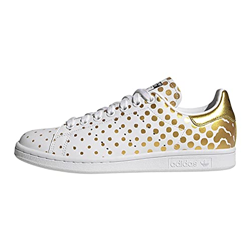 adidas Originals Stan Smith W Sneaker Damen Weiss/Pois/Goldfarben - 39 1/3 - Sneaker Low Shoes von adidas Originals