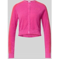 adidas Originals Strickjacke mit labeltypischen Kontraststreifen Modell 'Fluffy' in Pink, Größe M adidas Originals Strickjacke mit labeltypischen Kontraststreifen Modell 'Fluffy' in Pink, Größe M von adidas Originals