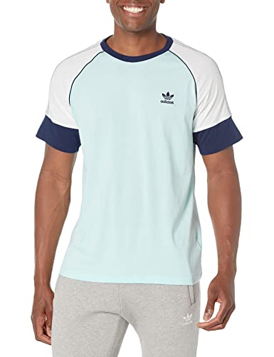 adidas Originals Superstar Kurzarm-T-Shirt für Herren, Almost Blue/White/Collegiate Navy, Groß von adidas Originals