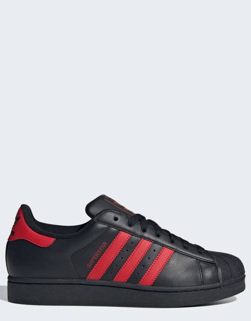 adidas Originals - Superstar ii - Schuhe in Core Black / Better Scarlet-Schwarz von adidas Originals