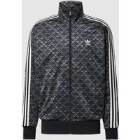 adidas Originals Sweatjacke mit Allover-Label-Muster in Black, Größe XS von adidas Originals