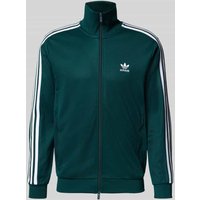 adidas Originals Sweatjacke mit Label-Stitching in Dunkelgruen, Größe XXL adidas Originals Sweatjacke mit Label-Stitching in Dunkelgruen, Größe XXL von adidas Originals