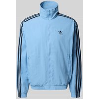 adidas Originals Sweatjacke mit Label-Stitching in Rauchblau, Größe L von adidas Originals