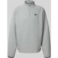 adidas Originals Sweatshirt mit Label-Stitching und Stehkragen in Hellgrau Melange, Größe M adidas Originals Sweatshirt mit Label-Stitching und Stehkragen in Hellgrau Melange, Größe M von adidas Originals