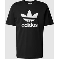 adidas Originals T-Shirt mit Label-Print Modell 'TREFOIL' in Black, Größe S von adidas Originals