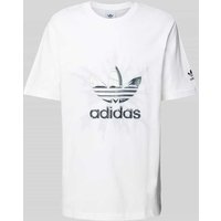adidas Originals T-Shirt mit Label-Print in Weiss, Größe L von adidas Originals