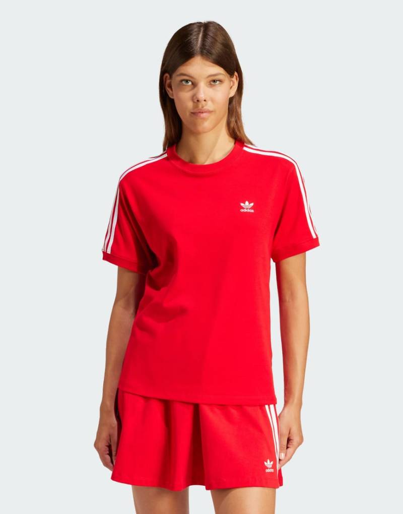 adidas Originals - T-Shirt mit den 3Streifen in Rot adidas Originals - T-Shirt mit den 3Streifen in Rot von adidas Originals