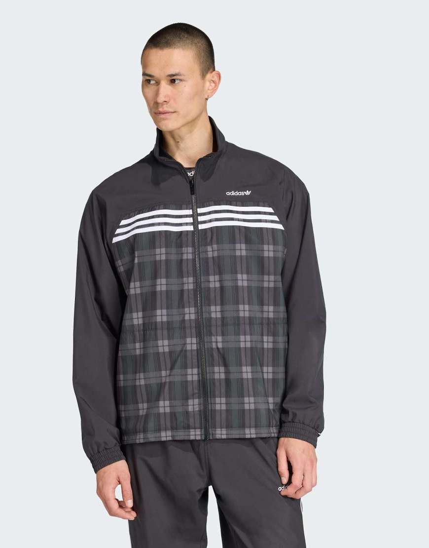 adidas Originals - Tartan - Loose-Fit-Trainingsoberteil in Schwarz von adidas Originals