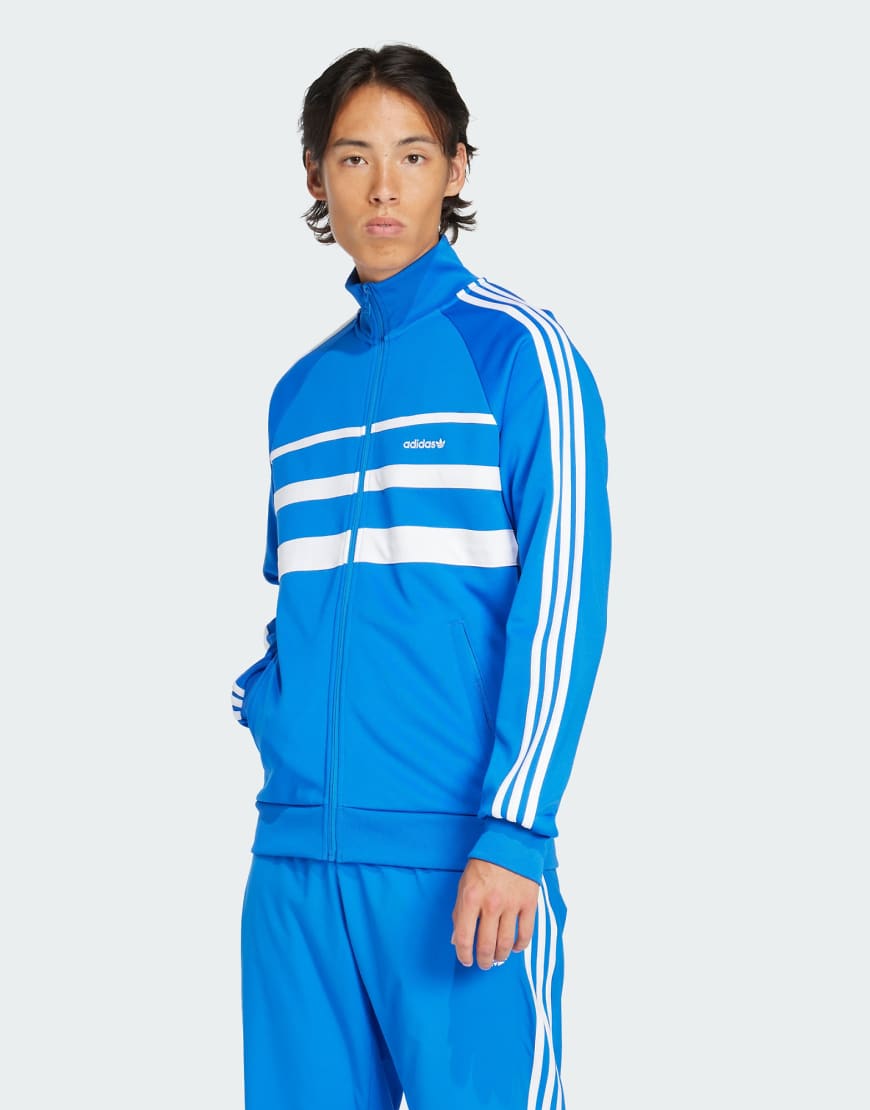 adidas Originals - The First - Trainingsjacke in Blau / Weiß von adidas Originals