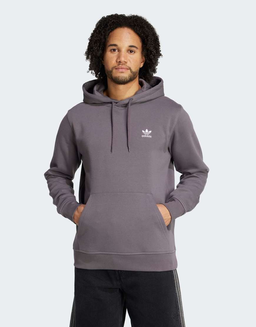 adidas Originals - Trefoil Essentials - Kapuzenpullover in Grey Strata-Grau von adidas Originals