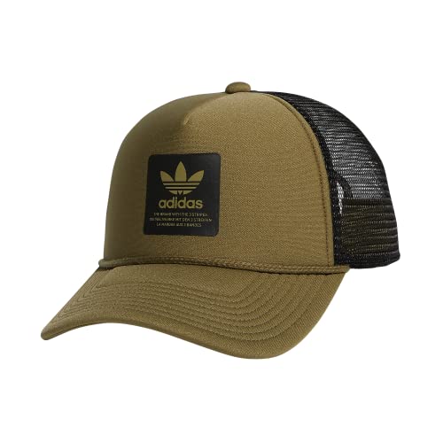 adidas Originals Unisex-Erwachsene Dispatch Trucker 5-Panel High Crown Mesh Back Adjustable Strapback Cap, Focus Olivgrün/Schwarz, EinheitsgröÃŸe von adidas Originals