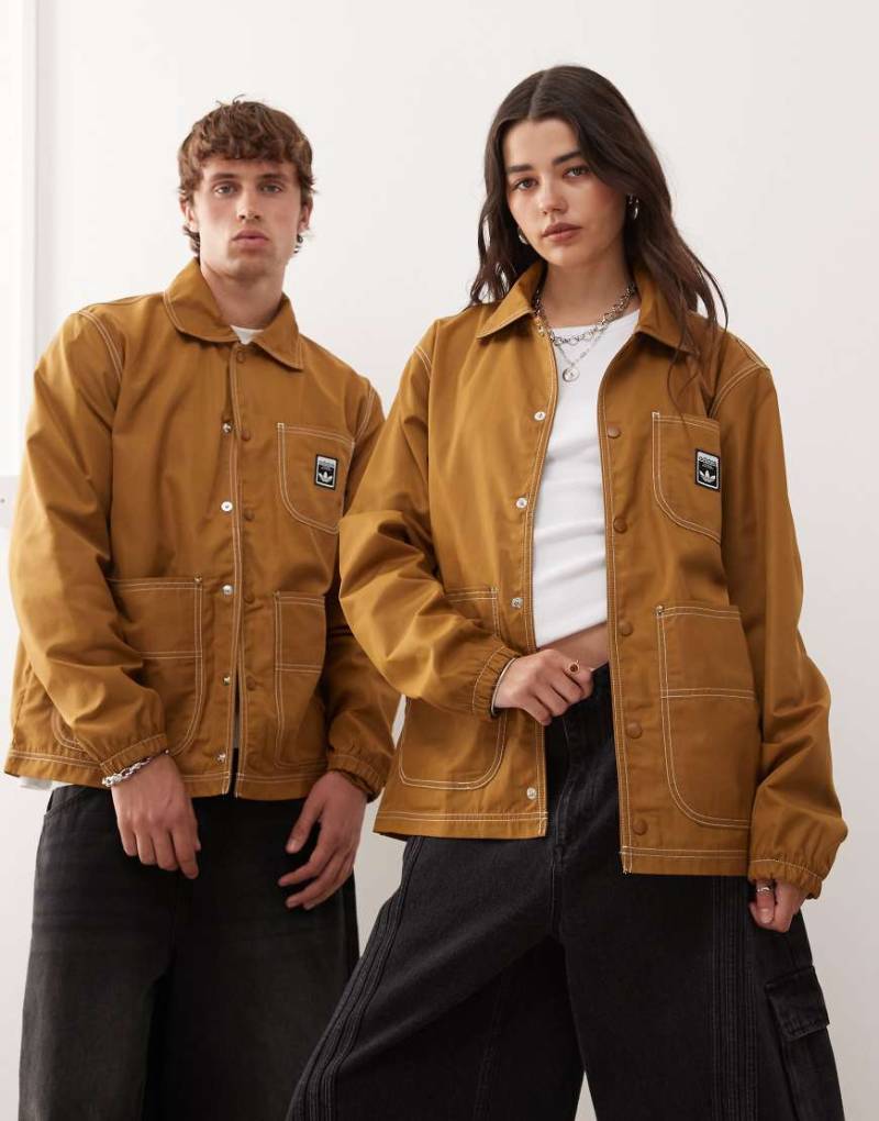 adidas Originals - Wabash - Jacke aus Webstoff in Hellbraun-Neutral von adidas Originals