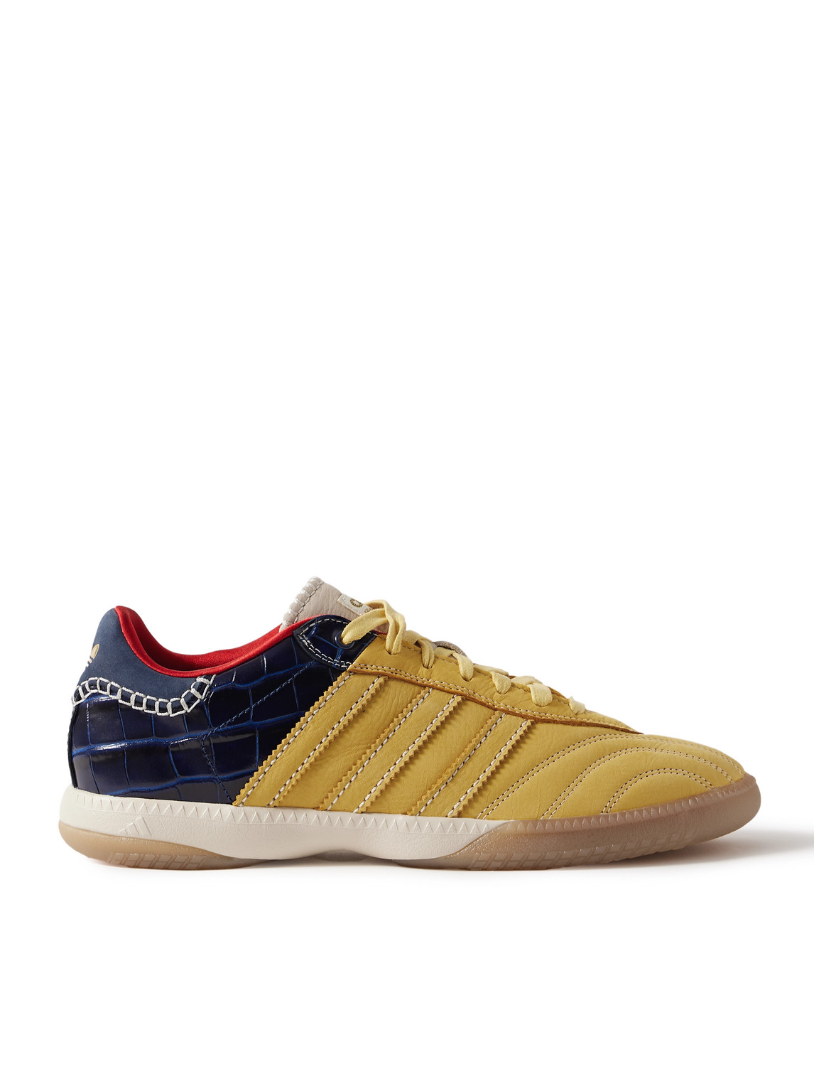 adidas Originals - Wales Bonner Samba Millennium Panelled Suede and Croc-Effect Leather Sneakers - Men - Yellow - UK 6.5 von adidas Originals