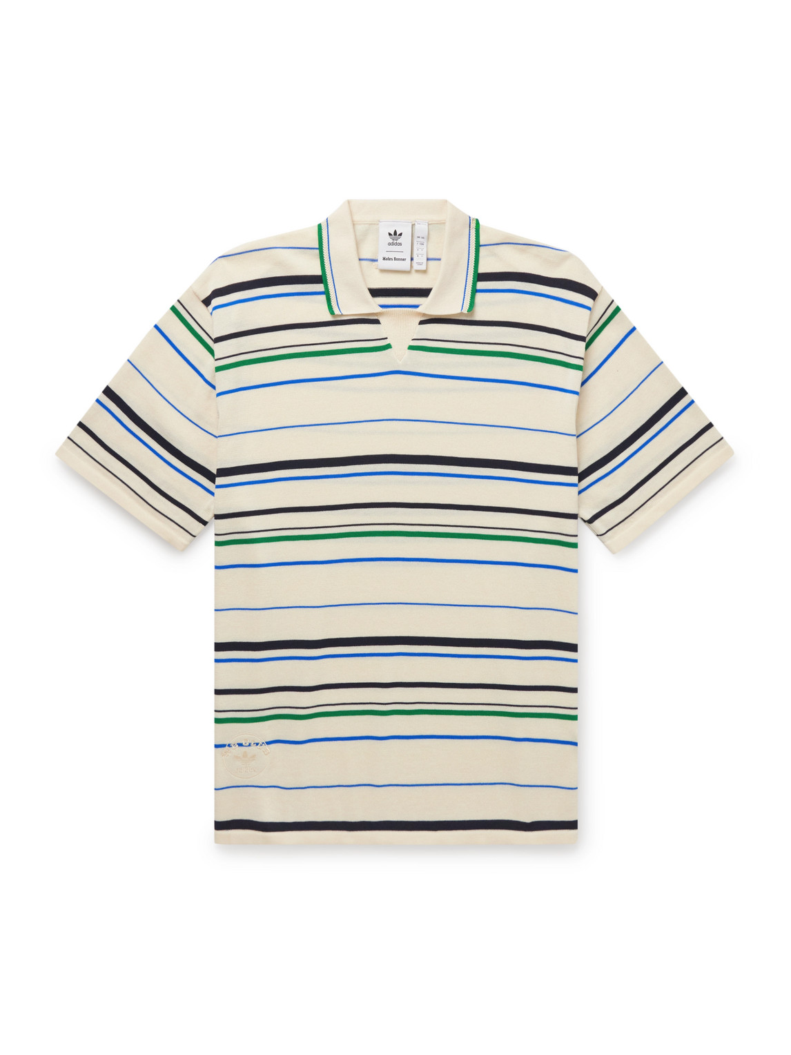 adidas Originals - Wales Bonner Striped Recycled Knitted Polo Shirt - Men - Blue - XL von adidas Originals