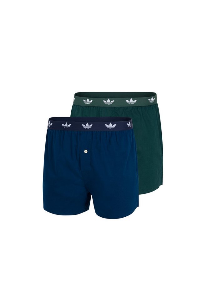 adidas Originals Webboxer Comfort Cotton Woven (2er Pack) Baumwolle, weit, elastischer Bund, Eingriff mit Knopf von adidas Originals