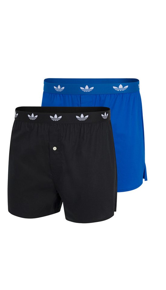 adidas Originals Webboxer Comfort Cotton Woven (2er Pack) Baumwolle, weit, elastischer Bund, Eingriff mit Knopf von adidas Originals