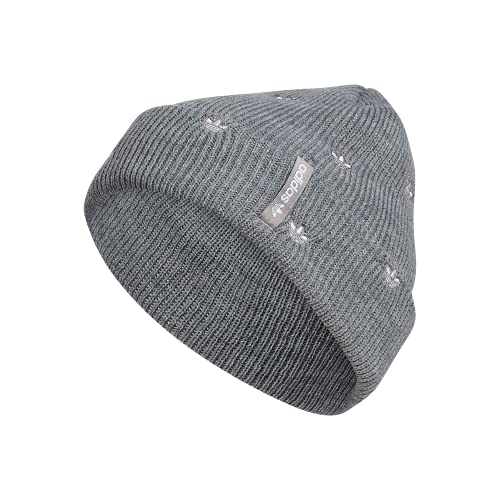 adidas Originals Women's AOP Embroidery Beanie, Heather Grey/White, One Size von adidas Originals