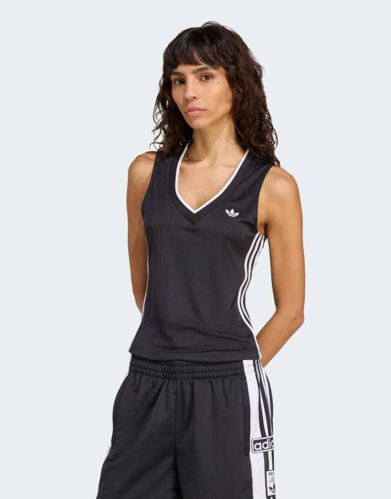 adidas Originals - adidas Originals - Trägertop in Schwarz mit V-Ausschnitt adidas Originals - adidas Originals - Trägertop in Schwarz mit V-Ausschnitt von adidas Originals