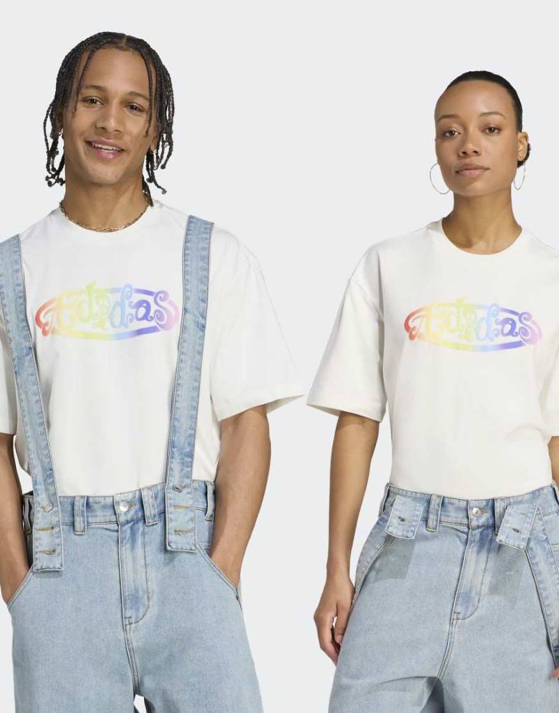 adidas Originals - adidas x jeremy scott - T-Shirt in Cloud White mit Grafik-Weiß von adidas Originals