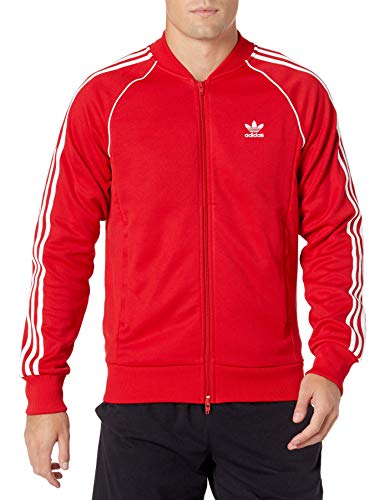 adidas Originals mens Adicolor Classics Primeblue SST Track Jacket Scarlet/White Large von adidas Originals