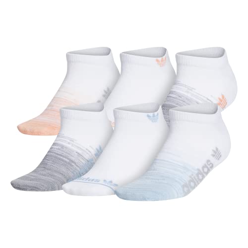 adidas Originals womens Superlite Gradient Forum Logo No Show Socks (6-Pair), White/Ambient Sky Blue/Ambient Blush Pink , Medium von adidas Originals