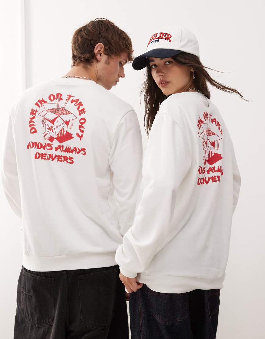 adidas Sportswear - Sweatshirt in Weiß mit Nudelmotiv-Grafikprint adidas Sportswear - Sweatshirt in Weiß mit Nudelmotiv-Grafikprint von adidas Originals
