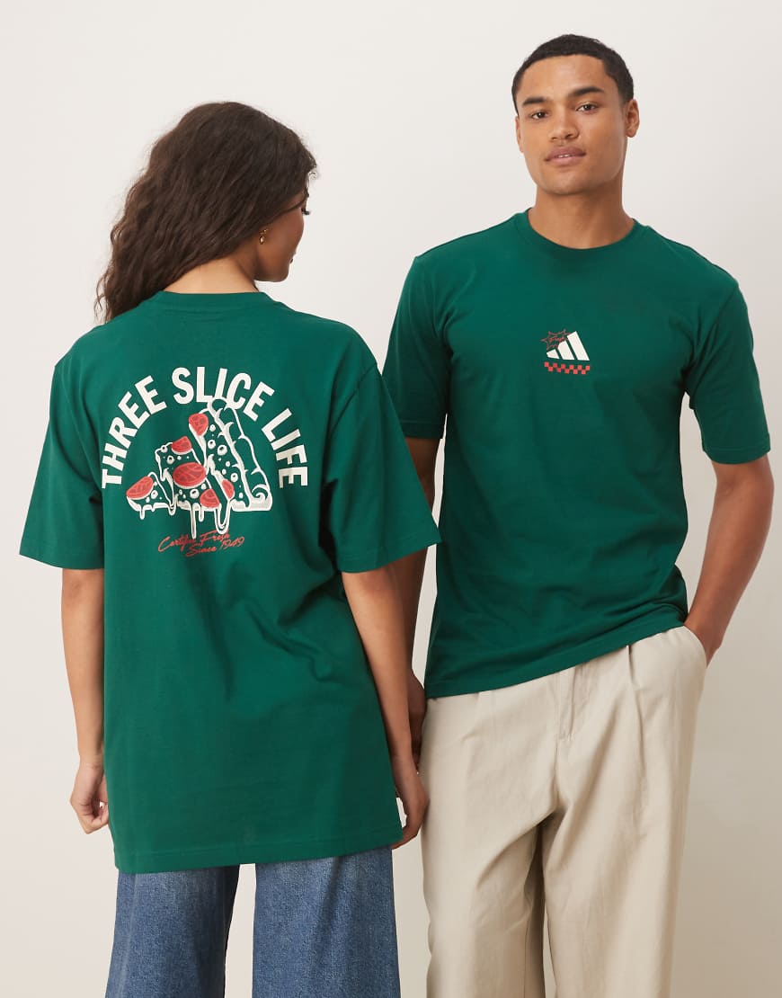 adidas Sportswear - T-Shirt in Grün mit Pizza-Grafikmotiv von adidas Originals