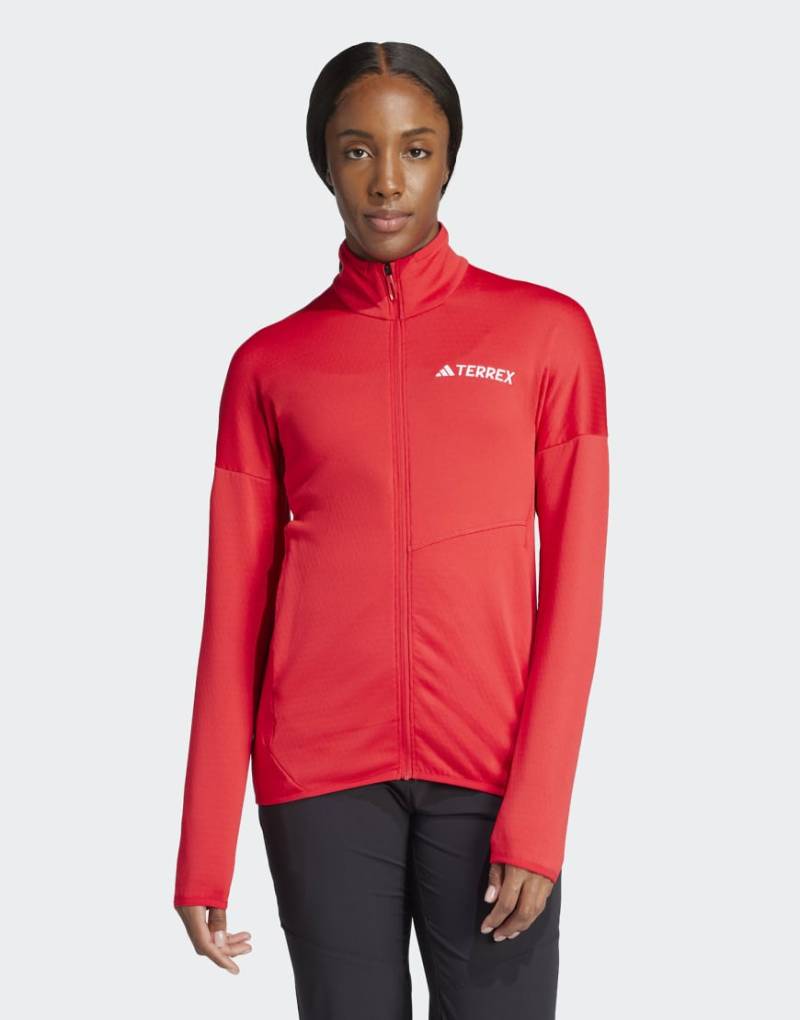 adidas Terrex - Xperior climawarm - Leichte Fleece-Jacke in Pure Ruby-Rot von adidas