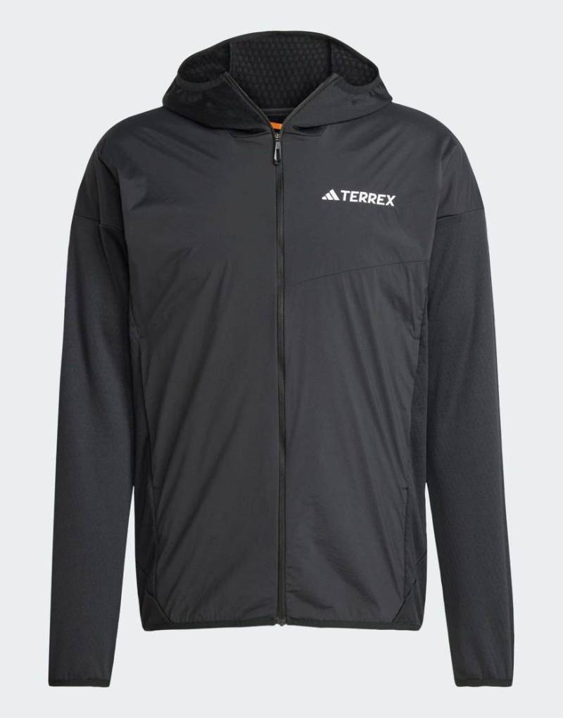 adidas Terrex - xperior climawarm+ wind - Leichte Fleece-Jacke in Schwarz mit Kapuze von adidas