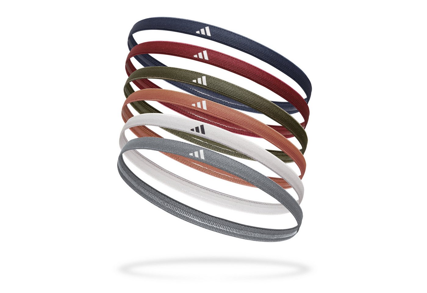 adidas Performance Haarband Haarbänder - Grau, Weiß, Clay, Olive, Rot, Dunkelblau, 6er-Set in abgestimmten Farben von adidas Performance