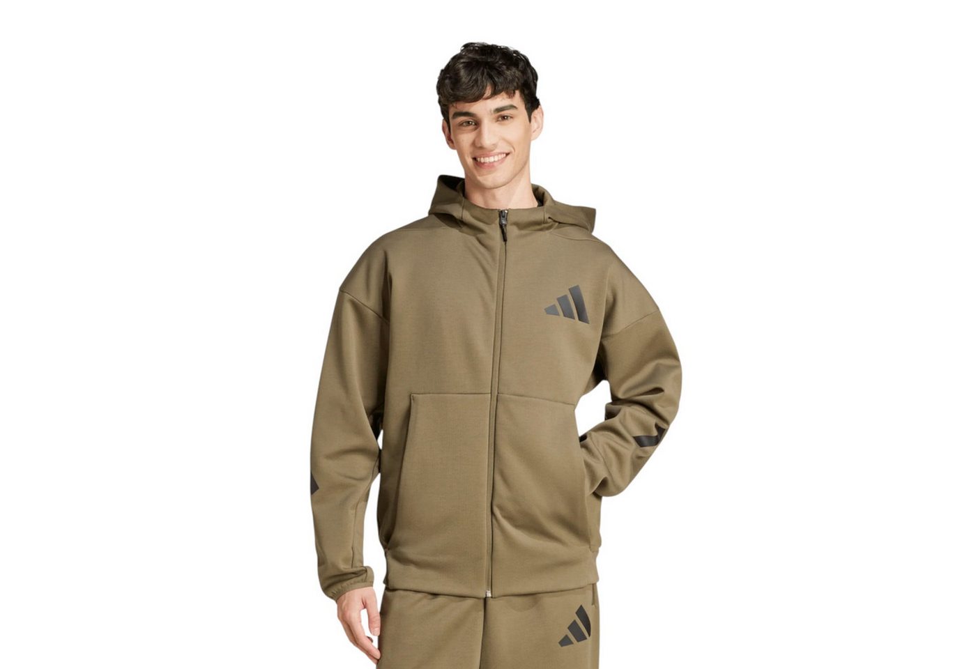 adidas Performance Kapuzenpullover Z.N.E. Zip-Hoodie (Baumwolle/Polyester) olivegrün Herren von adidas Performance