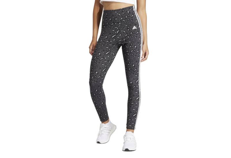 adidas Performance Leggings Essentials 3-Streifen Animal Print Tight grau/schwarz Damen von adidas Performance