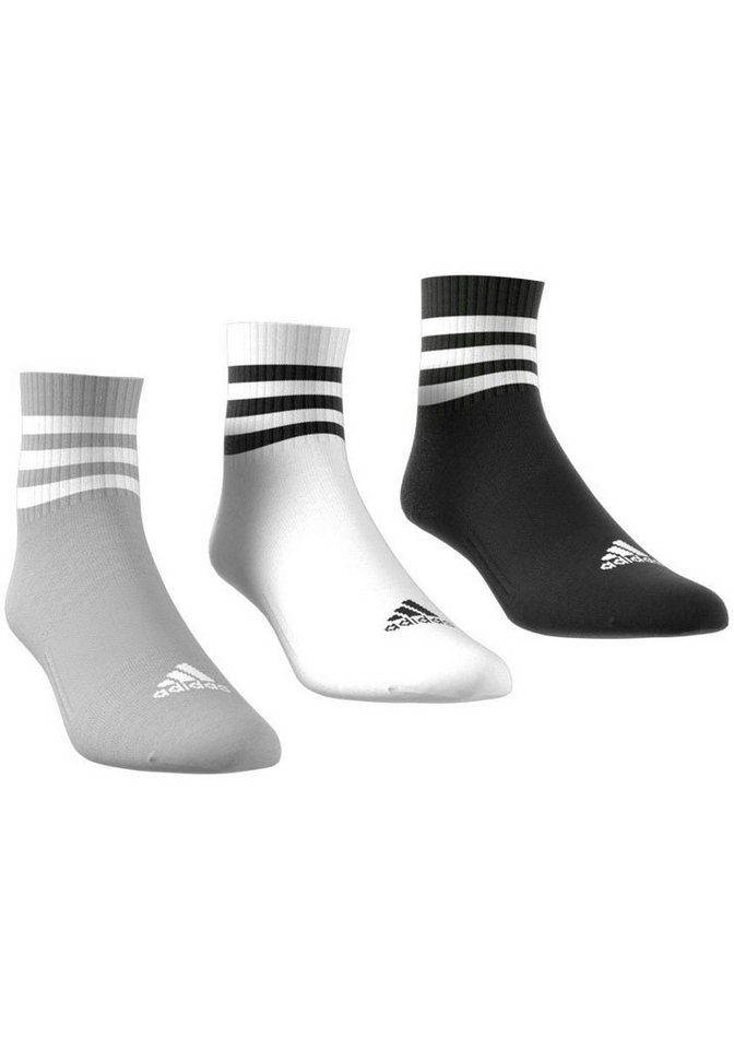 adidas Performance Sportsocken 3STREIFEN CUSHIONED SPORTSWEAR MIDCUT SOCKEN, 3 PAAR (3-Paar) von adidas Performance