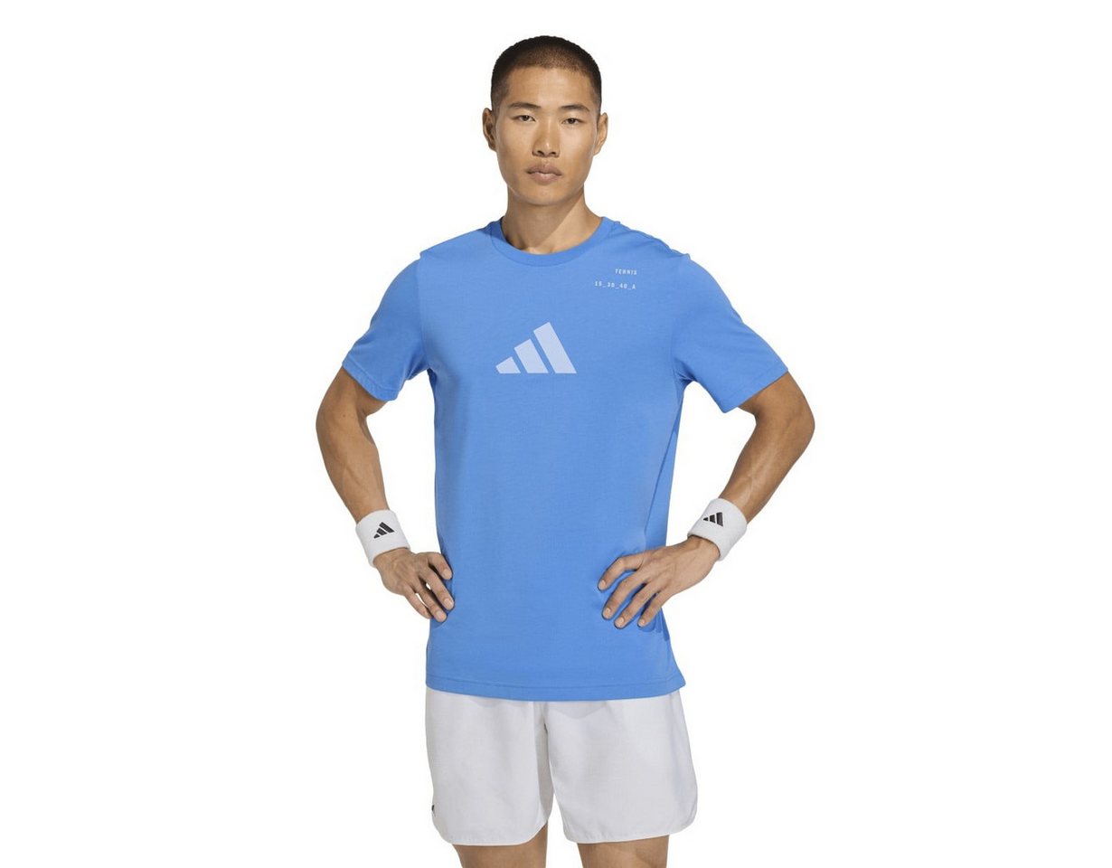adidas Performance T-Shirt Tennis Category Graphic (Baumwollmix) blau Herren von adidas Performance