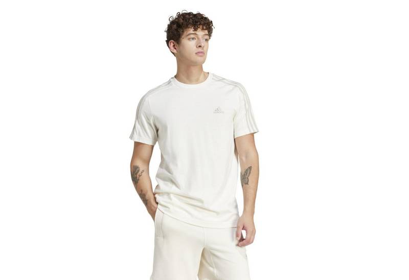 adidas Performance T-Shirt Essentials Single Jersey 3-Streifen (100% Baumwolle) weiss Herren von adidas Performance