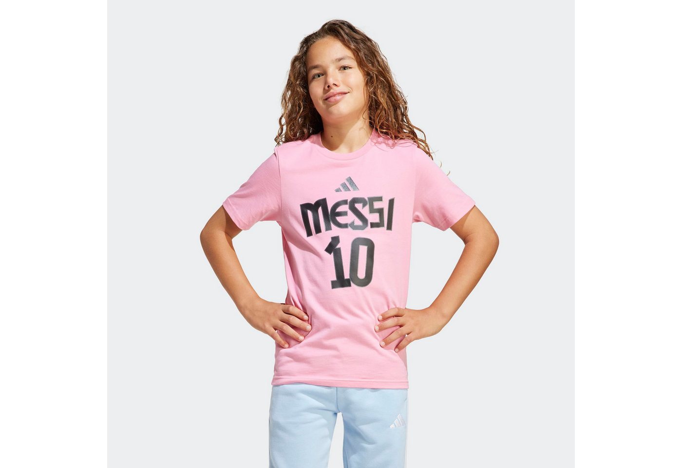 adidas Performance Trainingsshirt Y MESSI N&N G T für Kinder, sportlicher Stil, mit auffälliger Grafik, aus Baumwolle von adidas Performance
