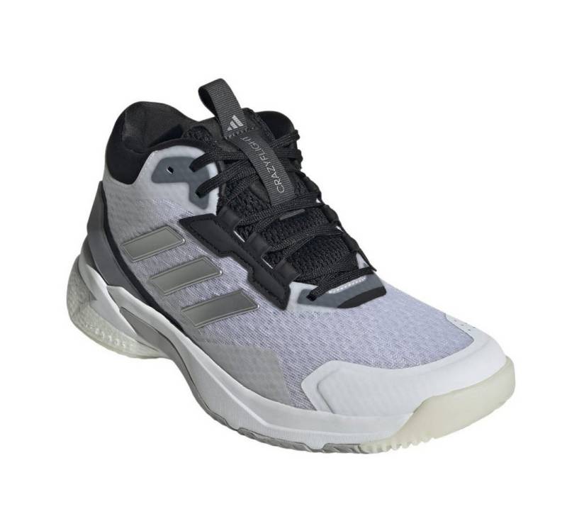 adidas Performance Hallen-Indoorschuhe CrazyFlight 5 Mid weiss/silber/schwarz Damen Badmintonschuh von adidas Performance